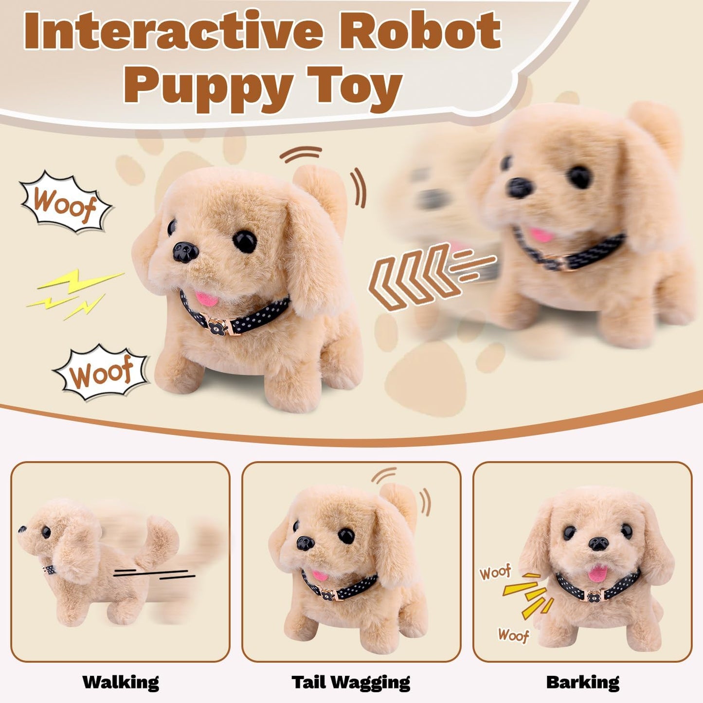 My Realistic Robot Puppy, Realistic Robot Puppy, Interactive Robotic Puppy Toy With Realistic Walking, Robots Dog Walking, Barking, Tail Wagging, Suitable Electronic Pets Gift For Children And Adults