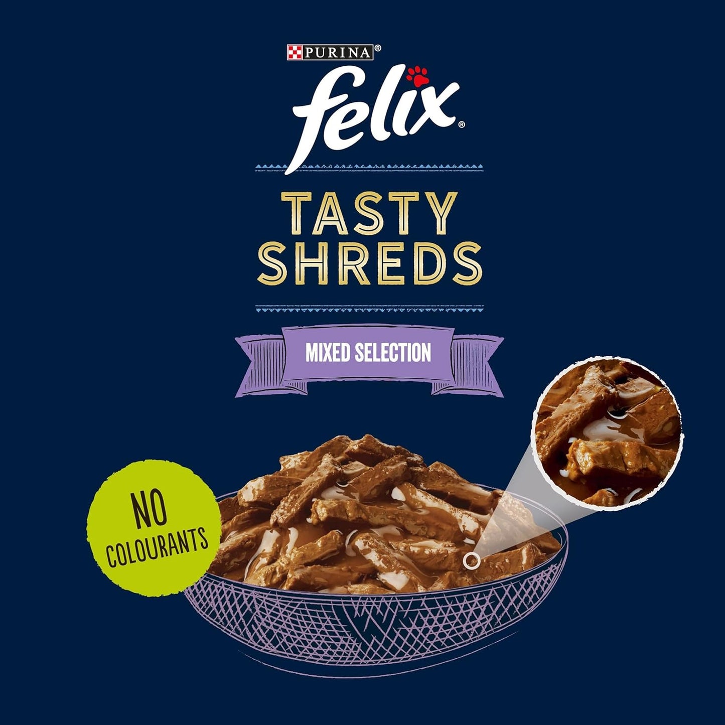 FELIX Tasty Shreds Mixed Selection in Gravy Wet Cat Food 40x80g